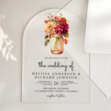 Herbst-Dahlie-Blumen-Mason-Glas-Hochzeit