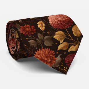Herbst-Dahlien-Blumen-Herbsthochzeit Krawatte
