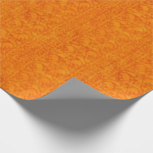 Herbst-Damast-Orange Geschenkpapier
