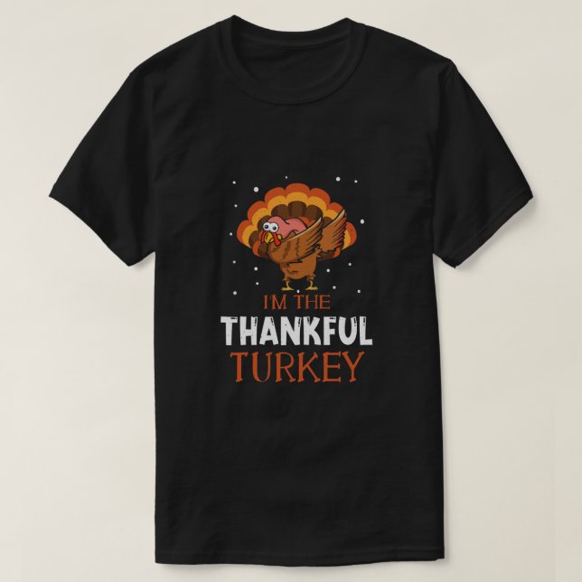 Herbst Dank Türkei Dab Dabbing Happy Thanksgiv T-Shirt (Design vorne)