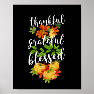 Herbst Dankbar Gesegnet Herbstflor Poster