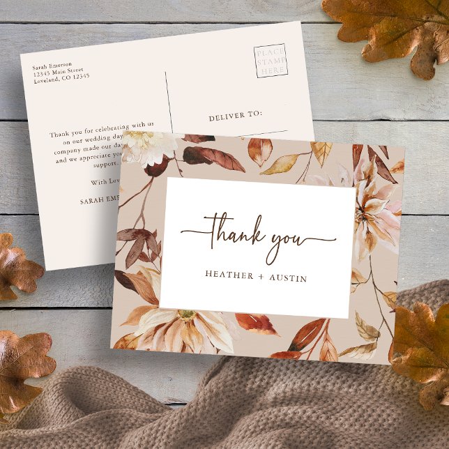 Herbst-Dankeskarten Postkarte (Fall Thank You Postcard
)