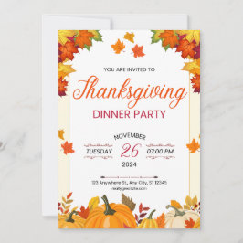 Herbst-Dankfest-Dinnerparty-Kunst Einladung