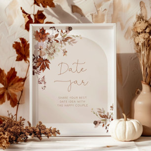 Herbst-Date-Night-Ideen. Boho-Herbst-Datum-Glas Br Poster