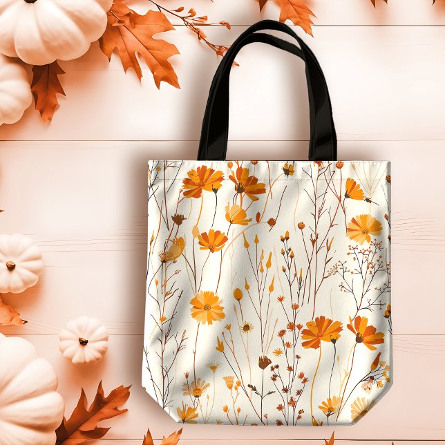 Herbst Delikate Orange Wildblumen auf Creme (Von Creator hochgeladen)