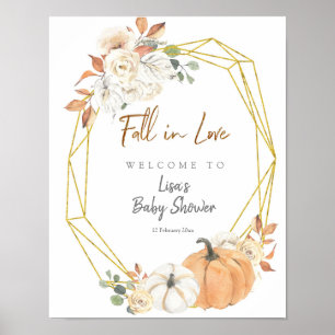 Herbst der geometrischen Liebe Blumenpumpen Begrüß Poster