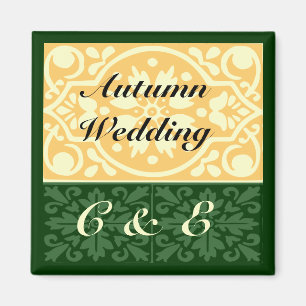 Herbst, der grünen TAN-Monogramm-Gewohnheits-Magne Magnet