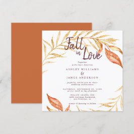 Herbst der Liebe Golden Foliage Burnt Orange Hochz Einladung