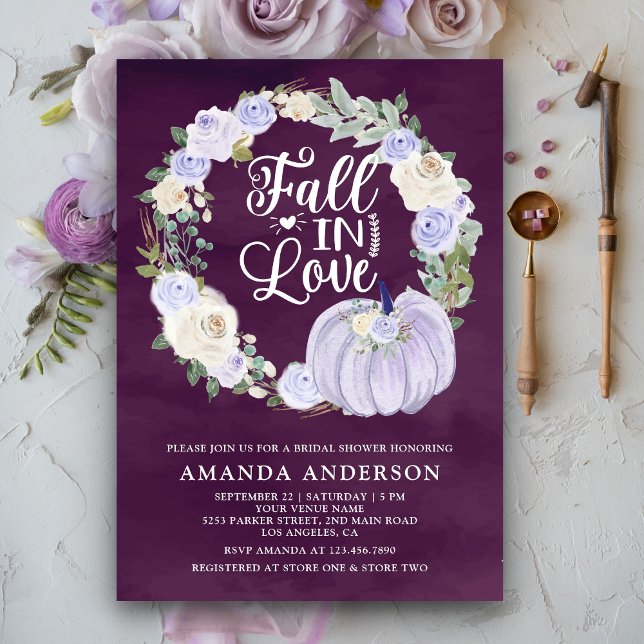 Herbst der Liebe Lavender Pumpkin Pum Brautparty Einladung (Von Creator hochgeladen)