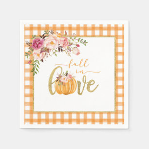 Herbst der Liebe Napkin - Orange Gingham Serviette