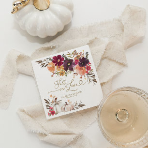 Herbst der Liebe Pumpkin Burgund Blumenhochzeit Serviette