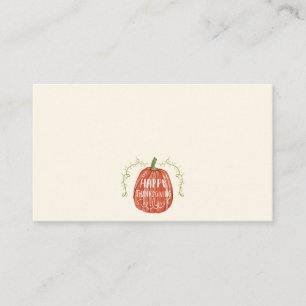 Herbst der Wasserfarbe   Happy Thanksgiving Platzkarte