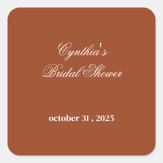 Herbst des floralen Brautparty der Liebe Quadratischer Aufkleber (Vorderseite)