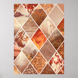 Herbst-Diamantenmuster Poster
