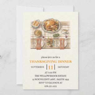 Herbst-Dinnerparty Thanksgiving-Feiertag Einladung