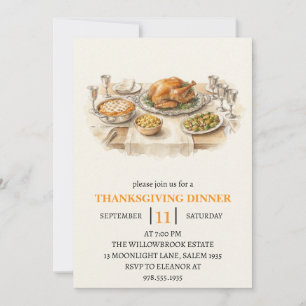 Herbst-Dinnerparty Thanksgiving-Feiertag Einladung