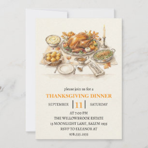 Herbst-Dinnerparty Thanksgiving-Feiertag Einladung