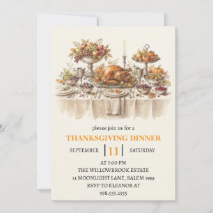 Herbst-Dinnerparty Thanksgiving-Feiertag Einladung