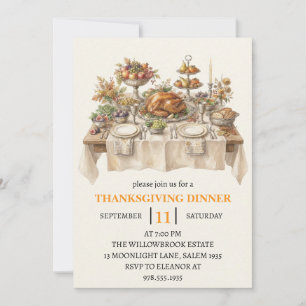 Herbst-Dinnerparty Thanksgiving-Feiertag Einladung