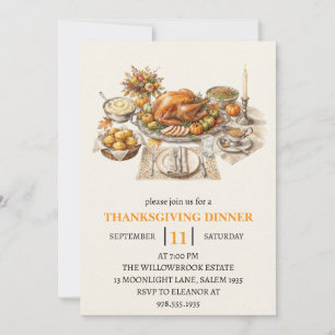 Herbst-Dinnerparty Thanksgiving-Feiertag Einladung