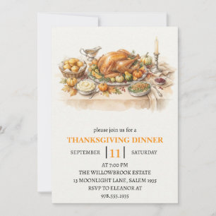 Herbst-Dinnerparty Thanksgiving-Feiertag Einladung