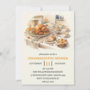 Herbst-Dinnerparty Thanksgiving-Feiertag Einladung