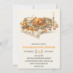 Herbst-Dinnerparty Thanksgiving-Feiertag Einladung