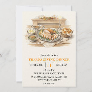 Herbst-Dinnerparty Thanksgiving-Feiertag Einladung