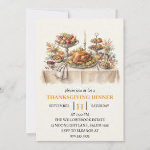 Herbst-Dinnerparty Thanksgiving-Feiertag Einladung