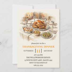 Herbst-Dinnerparty Thanksgiving-Feiertag Einladung