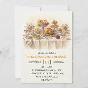 Herbst-Dinnerparty Thanksgiving-Feiertag Einladung