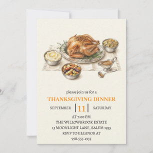 Herbst-Dinnerparty Thanksgiving-Feiertag Einladung