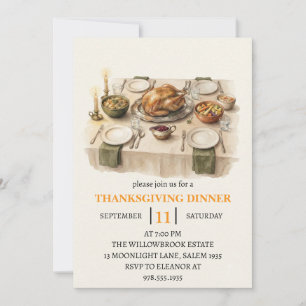 Herbst-Dinnerparty Thanksgiving-Feiertag Einladung