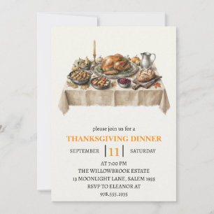 Herbst-Dinnerparty Thanksgiving-Feiertag Einladung