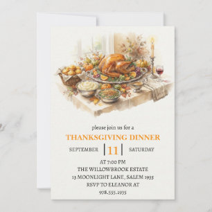Herbst-Dinnerparty Thanksgiving-Feiertag Einladung