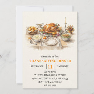 Herbst-Dinnerparty Thanksgiving-Feiertag Einladung