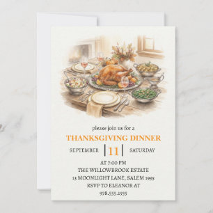 Herbst-Dinnerparty Thanksgiving-Feiertag Einladung