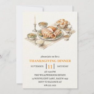 Herbst-Dinnerparty Thanksgiving-Feiertag Einladung