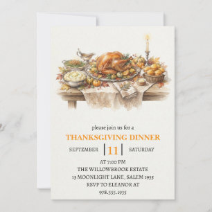 Herbst-Dinnerparty Thanksgiving-Feiertag Einladung