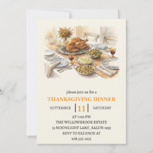 Herbst-Dinnerparty Thanksgiving-Feiertag Einladung
