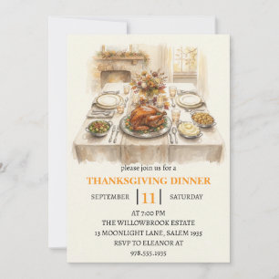 Herbst-Dinnerparty Thanksgiving-Feiertag Einladung