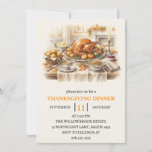 Herbst-Dinnerparty Thanksgiving-Feiertag Einladung