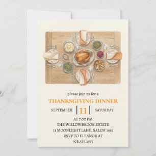 Herbst-Dinnerparty Thanksgiving-Feiertag Einladung
