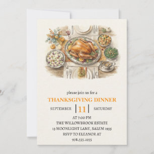 Herbst-Dinnerparty Thanksgiving-Feiertag Einladung