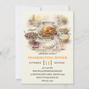 Herbst-Dinnerparty Thanksgiving-Feiertag Einladung