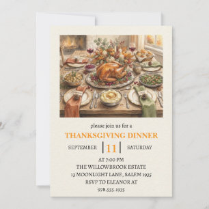 Herbst-Dinnerparty Thanksgiving-Feiertag Einladung