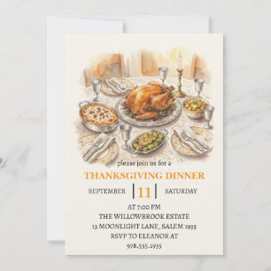 Herbst-Dinnerparty Thanksgiving-Feiertag Einladung