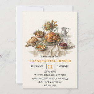 Herbst-Dinnerparty Thanksgiving-Feiertag Einladung