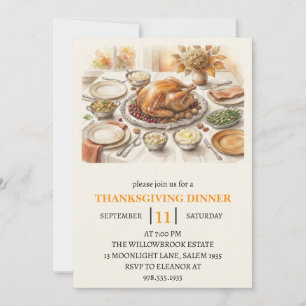 Herbst-Dinnerparty Thanksgiving-Feiertag Einladung