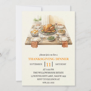 Herbst-Dinnerparty Thanksgiving-Feiertag Einladung